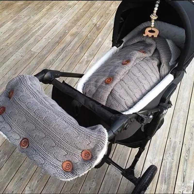 Knitted Baby Sleeping Bag - Grey