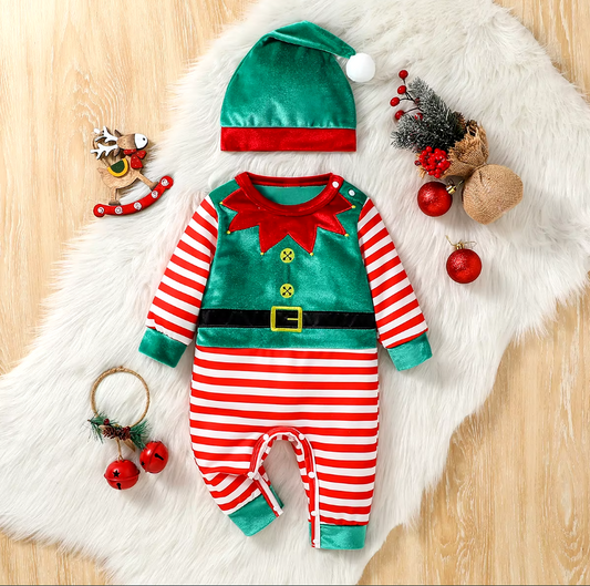 Christmas Elf Onesie and hat set