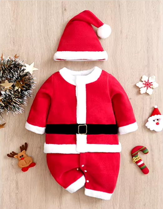 Christmas Santa Onesie and hat set