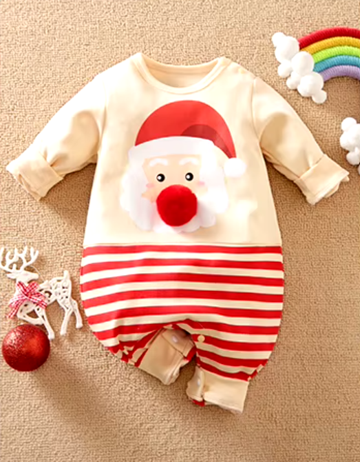 Santa Pom Pom Romper